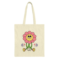 Cute Flower Tote Bag, Groovy Flower Power Bag, Cartoon Flower Carry Bag, Unique Trendy Tote, Stylish Everyday Bag, Reusable Grocery Bag - Tawshia