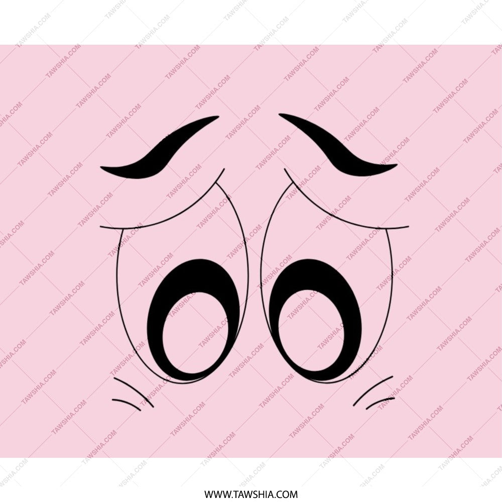 Cartoon Eyes Mouse Pad, Funny Sad Eyes, Pink Computer Accessory, Cute Desk Decor, Office Gift, Gamer Gift, Unique Mousepad - Tawshia