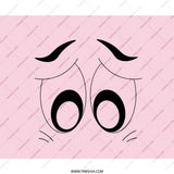 Cartoon Eyes Mouse Pad, Funny Sad Eyes, Pink Computer Accessory, Cute Desk Decor, Office Gift, Gamer Gift, Unique Mousepad - Tawshia