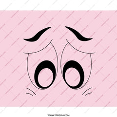 Cartoon Eyes Mouse Pad, Funny Sad Eyes, Pink Computer Accessory, Cute Desk Decor, Office Gift, Gamer Gift, Unique Mousepad - Tawshia