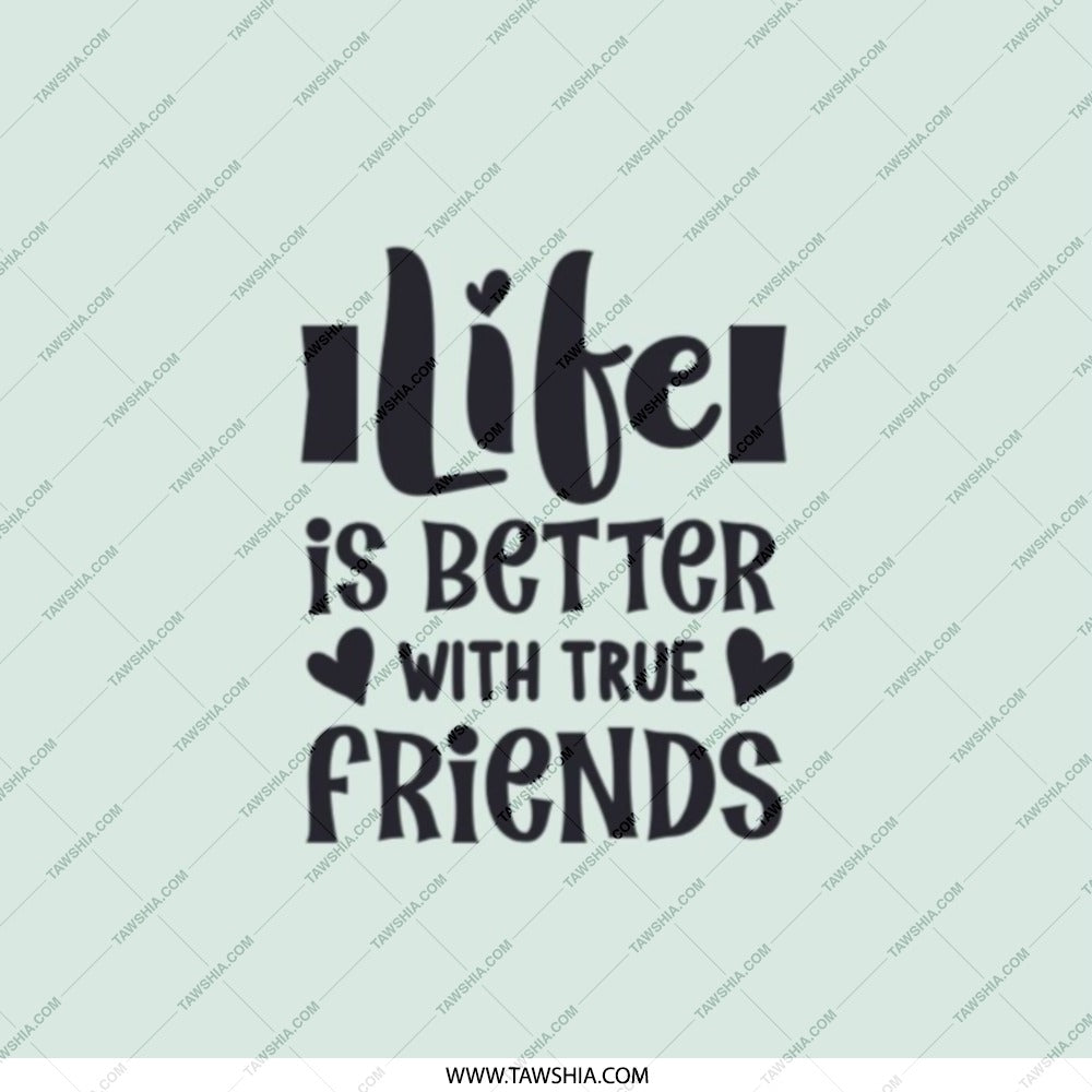 Life is Better with Friends Pocket Mirror, Friendship Gift, Best Friend Present, Cute Mirror, Birthday Gift for Friend - Tawshia