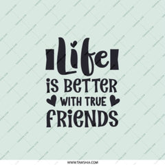 Life is Better with Friends Pocket Mirror, Friendship Gift, Best Friend Present, Cute Mirror, Birthday Gift for Friend - Tawshia