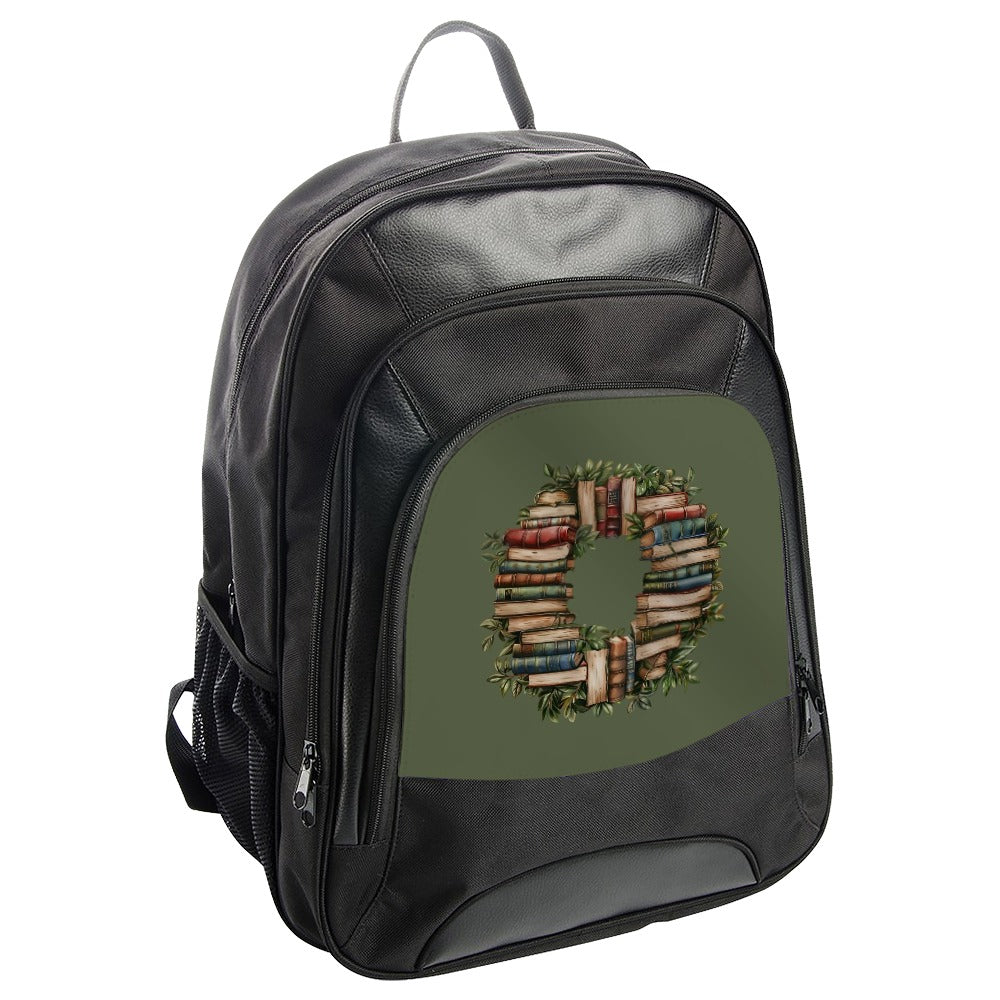 Book Lover Backpack, Book Wreath Backpack, Reading Gift, Librarian Gift, Teacher Gift, Bookish Backpack, Student Backpack, Book Backpack - Tawshia