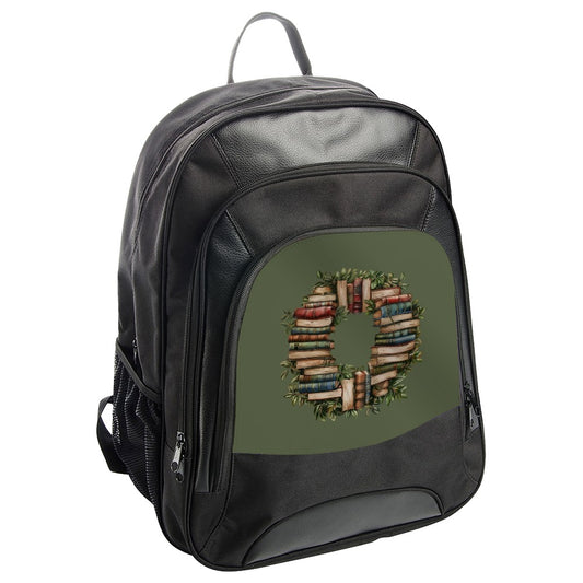 Book Lover Backpack, Book Wreath Backpack, Reading Gift, Librarian Gift, Teacher Gift, Bookish Backpack, Student Backpack, Book Backpack - Tawshia