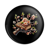 Book and Blossoms Pinback Button, Floral Book Button, Reading Button, Book Lover Gift, Teacher Gift, Librarian Pin, Aesthetic Pin, Unique - Tawshia