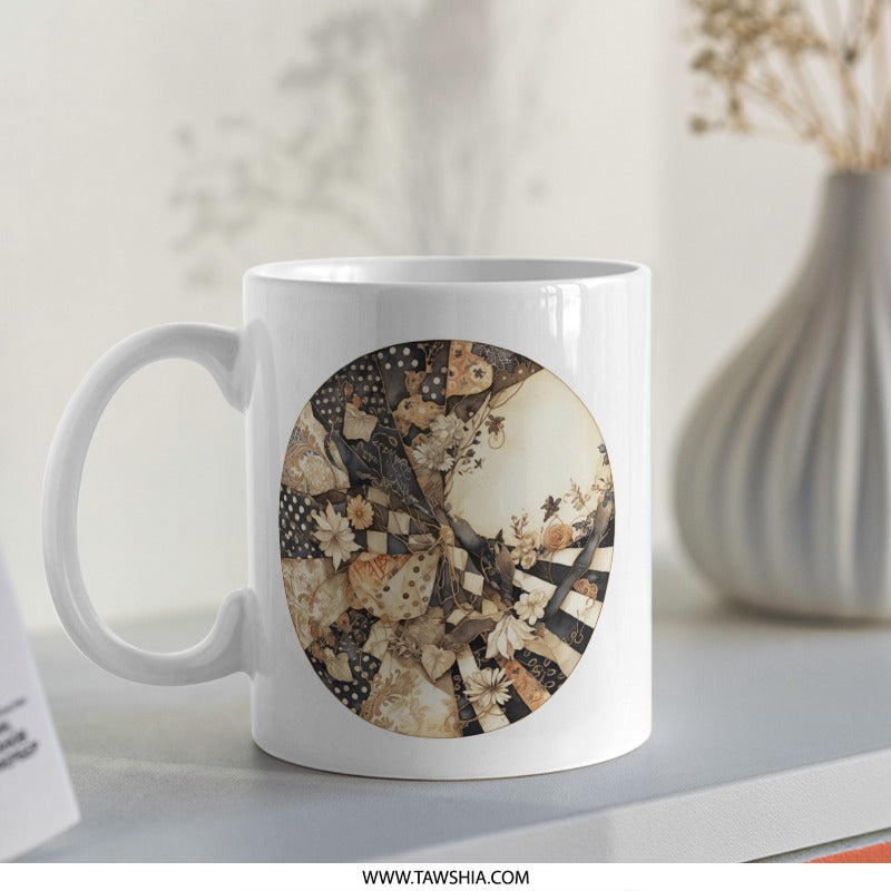 Floral Butterfly Mug, Vintage Insect Art Mug, Beautiful Botanical Mug, Unique Coffee Mug, Gift Idea (120) - Tawshia