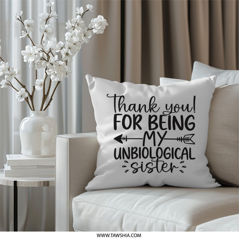 Unbiological Sister Pillow, Sister Gift Idea, Best Friend Present, Special Sister, Unique Sister, Sister Pillow Gift - Tawshia