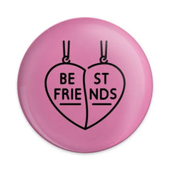 Best Friends Pinback Button, Matching Heart Pendant, Friendship Gift, Cute Pink Button, BFF Jewelry Inspired, Trendy Pins, Gift for Friend - Tawshia