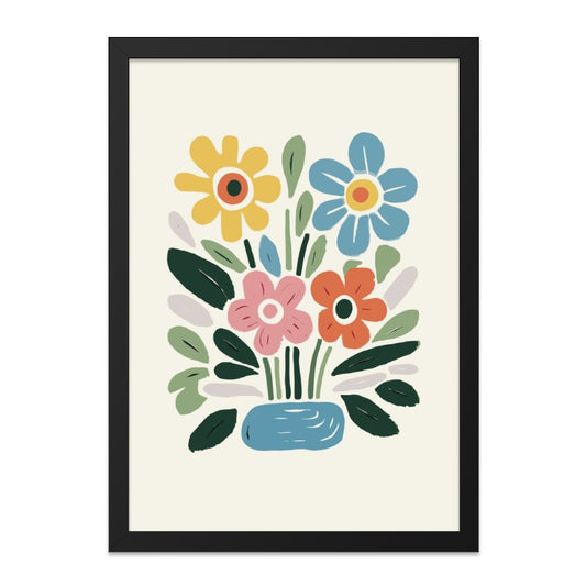 Floral Wall Art, Flower Print, Colorful Bouquet, Modern Wall Decor, Abstract Floral Art, Home Decor, Botanical Art, Living Room Art - Tawshia