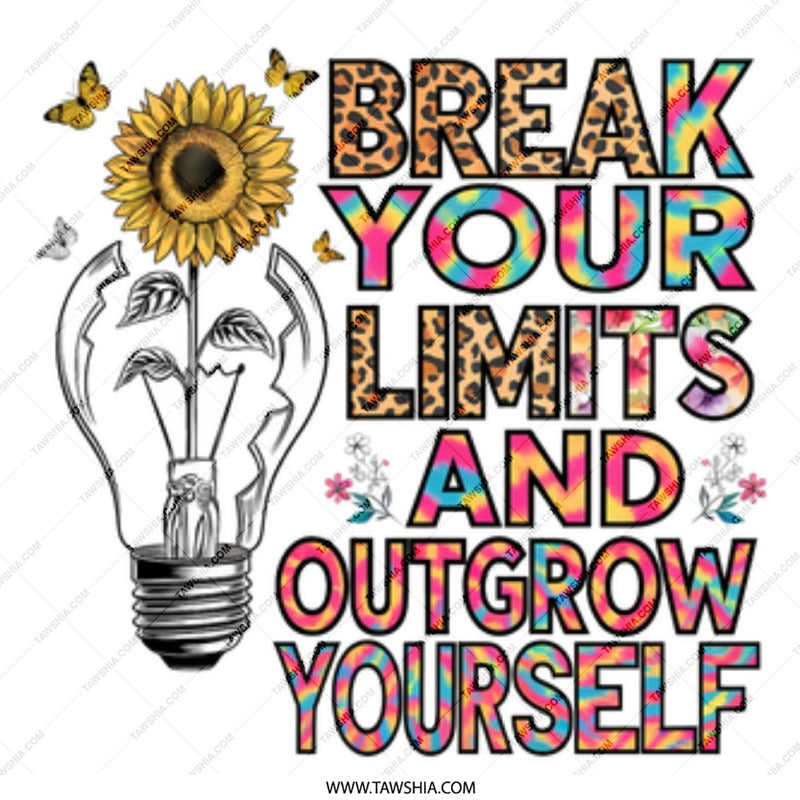 Inspirational Mug, Break Your Limits, Motivational Mug, Sunflower Mug, Outgrow Yourself Mug, Gift for Her, Gift Mug - Tawshia