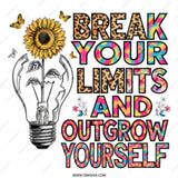 Inspirational Mug, Break Your Limits, Motivational Mug, Sunflower Mug, Outgrow Yourself Mug, Gift for Her, Gift Mug - Tawshia