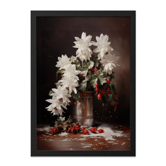 Christmas Cactus Wall Art, Holiday Blooms Print, Winter Flowers, Christmas Decor, Festive Wall Hanging, Floral Still Life, Home Decor - Tawshia