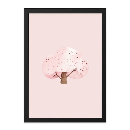 Pink Cherry Blossom Wall Art, Watercolor Tree Print, Botanical Artwork, Pastel Nursery Decor, Floral Home Decor - Tawshia