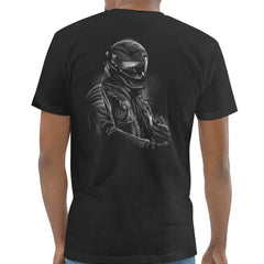 Futuristic Biker Helmet Design Back Print T-Shirt product type