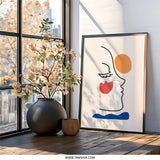 Abstract Face Wall Art, Minimalist Line Art Print, Woman Portrait Poster, Modern Home Decor, Contemporary Artwork, Unique Gift Idea - Tawshia