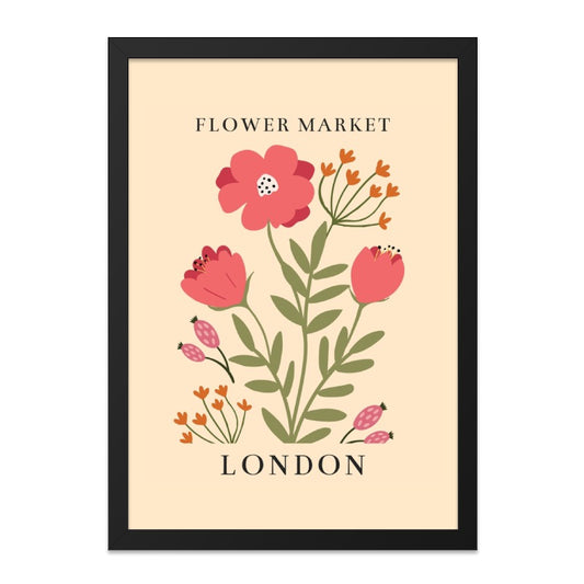 Flower Market London Wall Art, Botanical Print, Floral Wall Decor, Trendy Wall Art, Home Decor, Living Room Art, Gift Idea - Tawshia