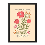 Flower Market London Wall Art, Botanical Print, Floral Wall Decor, Trendy Wall Art, Home Decor, Living Room Art, Gift Idea - Tawshia