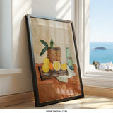 Citrus Still Life Wall Art, Fruit Painting Print, Kitchen Decor, Lemons Oranges Artwork, Modern Art Print, Contemporary Still Life Art - Tawshia