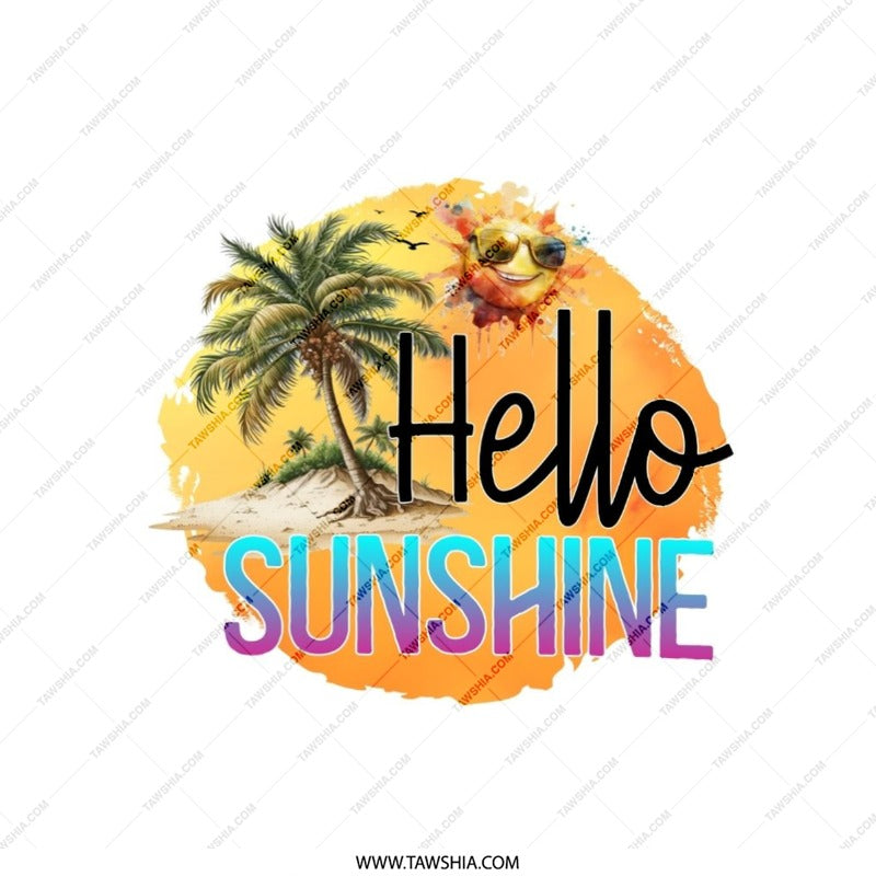 Hello Sunshine Pillow, Beach Pillow, Summer Vibes, Tropical Pillow, Decorative Pillow, Fun Pillow, Colorful Pillow, Accent Pillow - Tawshia