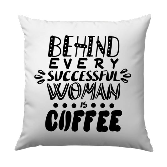 Coffee Lover Pillow, Woman Empowerment Decor, Inspirational Quote Pillow, Gift for Her, Decorative Throw Pillow, Coffee Addict Gift - Tawshia