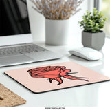 Rose Mouse Pad, Floral Desk Decor, Pink Computer Mat, Flower Mousepad, Aesthetic Workspace Gift, Botanical Art, Unique Office Accessory - Tawshia