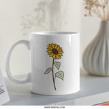 Sunflower Mug, Floral Mug, Flower Mug, Coffee Mug, Gift for Her, Nature Lover Gift, Plant Mug, Gardener Gift, Cute Mug, Sunflower Design - Tawshia