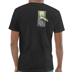 Casual Black T-shirt with Dollar Bill Design product type