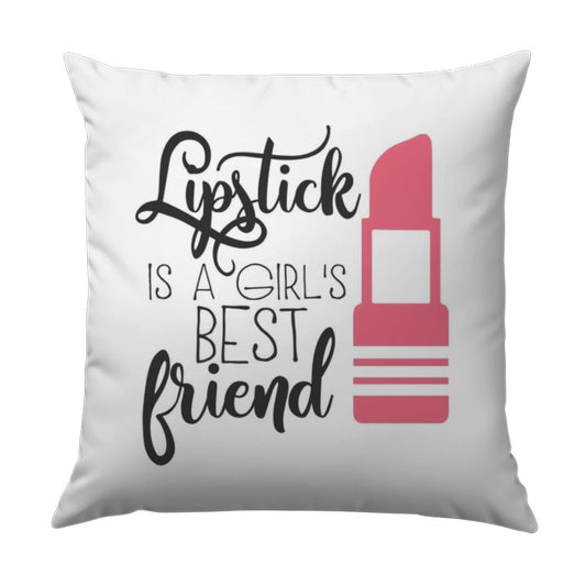 Lipstick Best Friend Pillow, Makeup Lover Gift, Decorative Pillow, Beauty Room Decor, Girl Power Throw Pillow, Unique Gift Idea - Tawshia