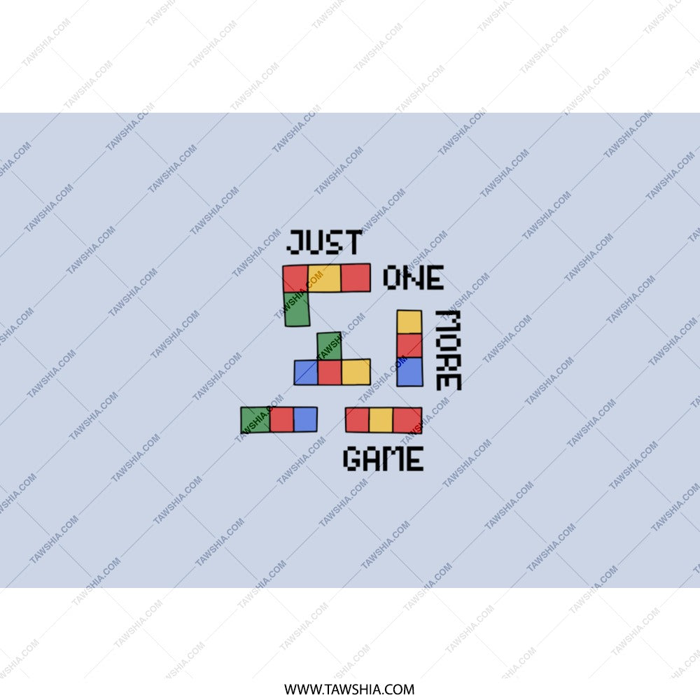 Just One More Game Tumbler, Retro Video Game Lover Gift, Gaming Addiction Tumbler, 80s Nostalgia, Tetris Inspired Design Tumbler - Tawshia