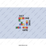 Just One More Game Tumbler, Retro Video Game Lover Gift, Gaming Addiction Tumbler, 80s Nostalgia, Tetris Inspired Design Tumbler - Tawshia