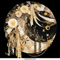 Celestial Moon Flowers Pinback Button, Floral Celestial Button, Cute Aesthetic Badge, Celestial Decor, Trendy Button, Moon Star Pin - Tawshia