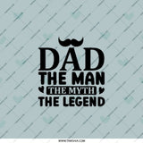 Dad The Man The Myth The Legend Pocket Mirror, Fathers Day Gift, Gift for Dad, Pocket Mirror for Men, Birthday Gift for Dad - Tawshia