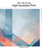 Geometric Mountain Photographic Print, Lake Reflection Art, Abstract Landscape Photo, Modern Wall Decor, Serene Artwork - Tawshia