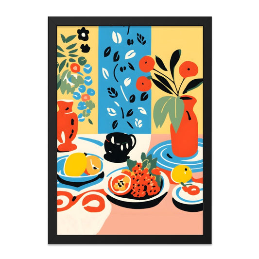 Still Life Wall Art, Fruit and Flowers Print, Modern Kitchen Decor, Colorful Wall Decor, Home Art Print - Tawshia