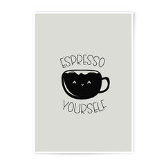 Espresso Yourself Photographic Print, Funny Coffee Art, Kitchen Decor, Cute Illustration, Coffee Lover Gift, Trendy Home Decor - Tawshia