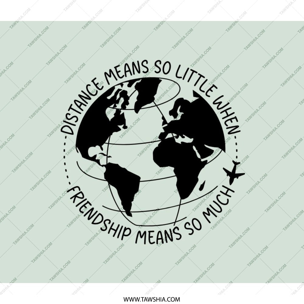 Friendship Travel Backpack, Distance Means Little Globe, Airplane Backpack, World Map Backpack, Best Friend Gift, Travel Lover Gift - Tawshia