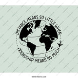 Friendship Travel Backpack, Distance Means Little Globe, Airplane Backpack, World Map Backpack, Best Friend Gift, Travel Lover Gift - Tawshia