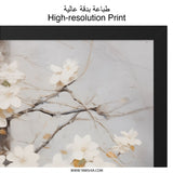 White Dogwood Wall Art, Floral Painting Print, Botanical Home Decor, Elegant Wall Decor, Blossom Art, Flower Wall Hanging, Nature Art Print - Tawshia
