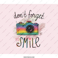 Smile Camera Backpack, Cute Photo Back Pack, Rainbow Camera, Don't Forget to Smile School Bag, Photography Lover Gift - Tawshia