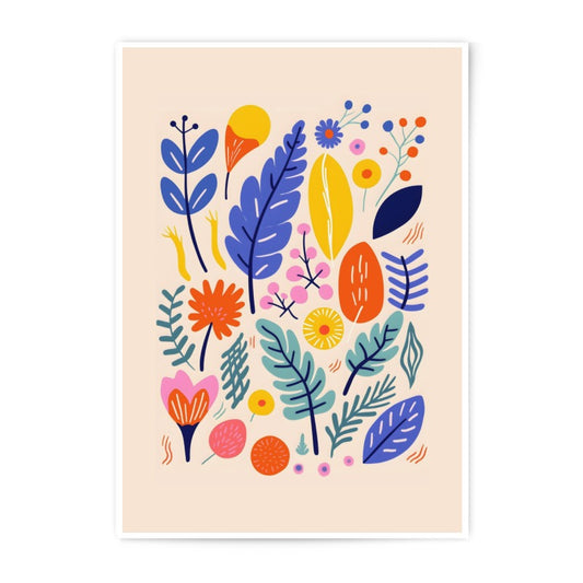 Floral Photographic Print, Colorful Botanical Wall Art, Modern Flower Illustration, Scandinavian Decor, Abstract Nature Artwork (135) - Tawshia