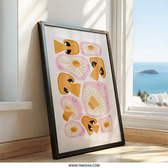 Mushroom Wall Art, Fungi Print, Kitchen Decor, Modern Wall Art, Cute Mushroom Art, Food Art, Mushroom Poster, Botanical Print, Trendy Wall - Tawshia