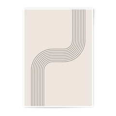 Minimalist Line Art Photographic Print, Abstract Curve Wall Decor, Modern Art Photo, Geometric Lines Poster, Beige Wall Hanging, Simple - Tawshia