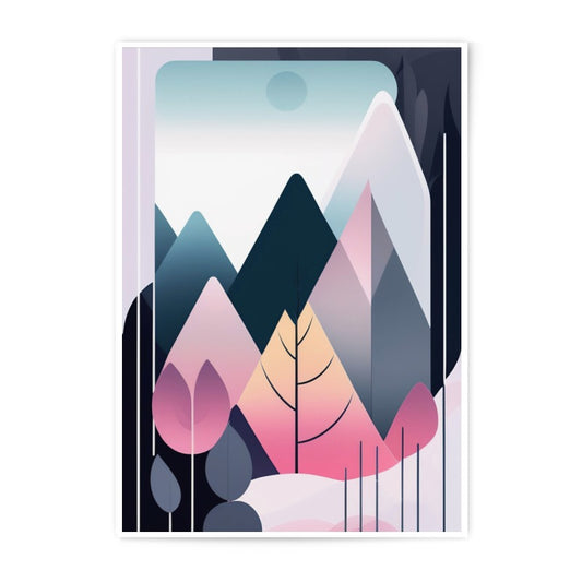 Abstract Mountain Photographic Print, Geometric Art, Landscape Wall Decor, Pastel Colors, Modern Home Decor, Nature Inspired Print - Tawshia