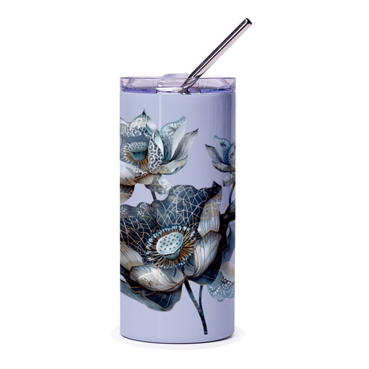 Lotus Flower Tumbler, Floral Tumbler, Elegant Tumbler, Gift for Her, Stylish Drinkware, Nature Lover Gift, Unique Tumbler Design - Tawshia