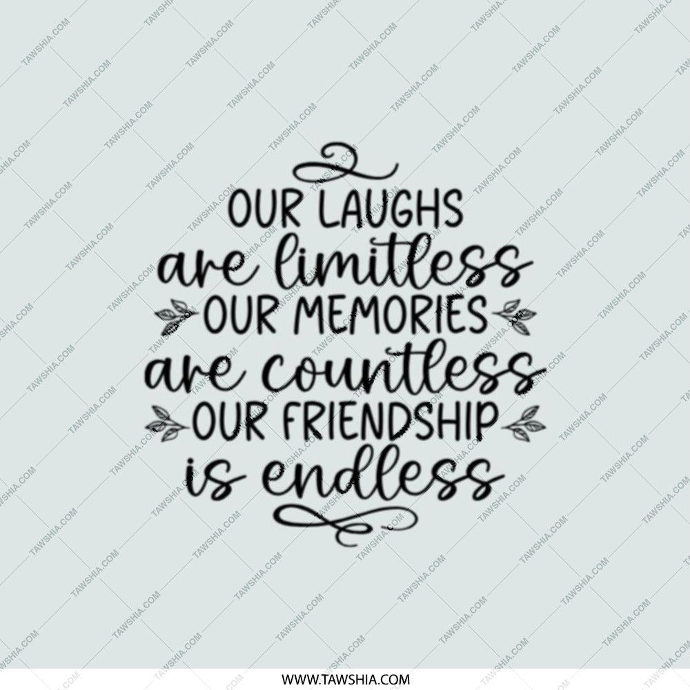 Friendship Pocket Mirror, Limitless Laughs Mirror, Memories Pocket Mirror, Endless Friendship Compact Mirror, Gift for Friend, Best Friend - Tawshia