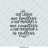 Friendship Pocket Mirror, Limitless Laughs Mirror, Memories Pocket Mirror, Endless Friendship Compact Mirror, Gift for Friend, Best Friend - Tawshia