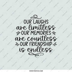 Friendship Pocket Mirror, Limitless Laughs Mirror, Memories Pocket Mirror, Endless Friendship Compact Mirror, Gift for Friend, Best Friend - Tawshia