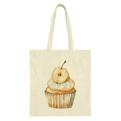 Cupcake Pear Tote Bag, Watercolor Dessert Bag, Sweet Treat Illustration, Foodie Gift, Unique Grocery Bag, Reusable Shopping Bag - Tawshia