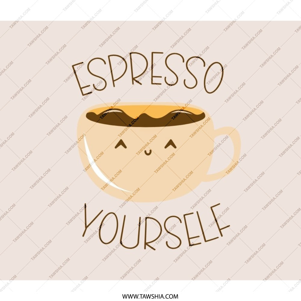 Espresso Yourself Backpack, Coffee Lover Gift, Cute Backpack, Coffee Quote Backpack, Kawaii Backpack, Trendy Backpack, Back to School - Tawshia