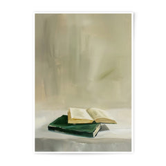 Books Photographic Print, Open Book Art, Still Life, Book Lover Gift, Study Decor, Academic Aesthetic, Minimalist Art Print, Home Library - Tawshia